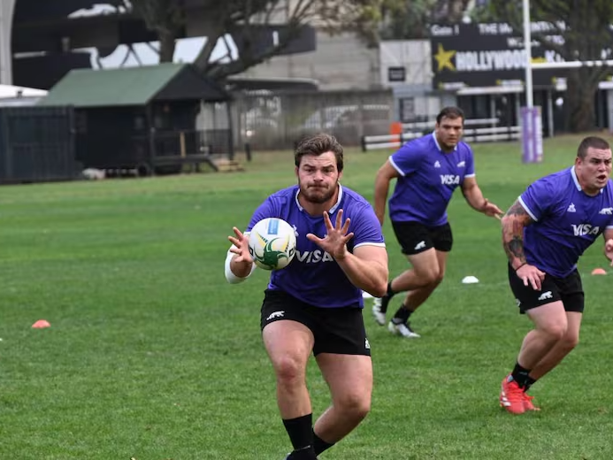 El rafaelino "Pepi" Rubiolo entrenando en Durban con el seleccionado nacional.Foto:Prensa Los Pumas