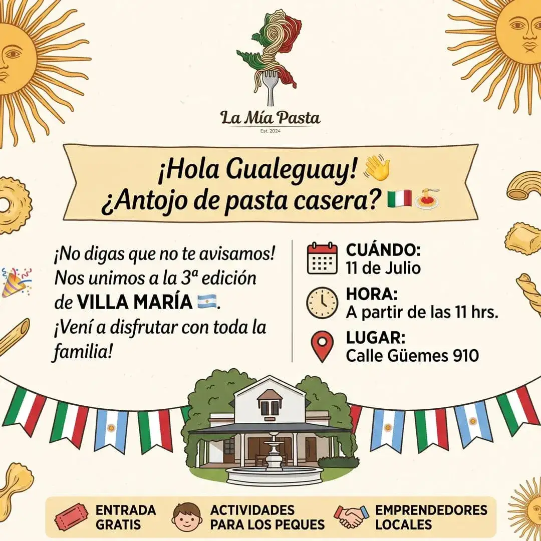 La Mía Pasta llevará el sabor de la pasta casera a la 3ª edición de Villa María