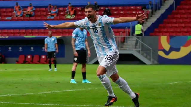 Guido Rodríguez y su primer gol en la Selección