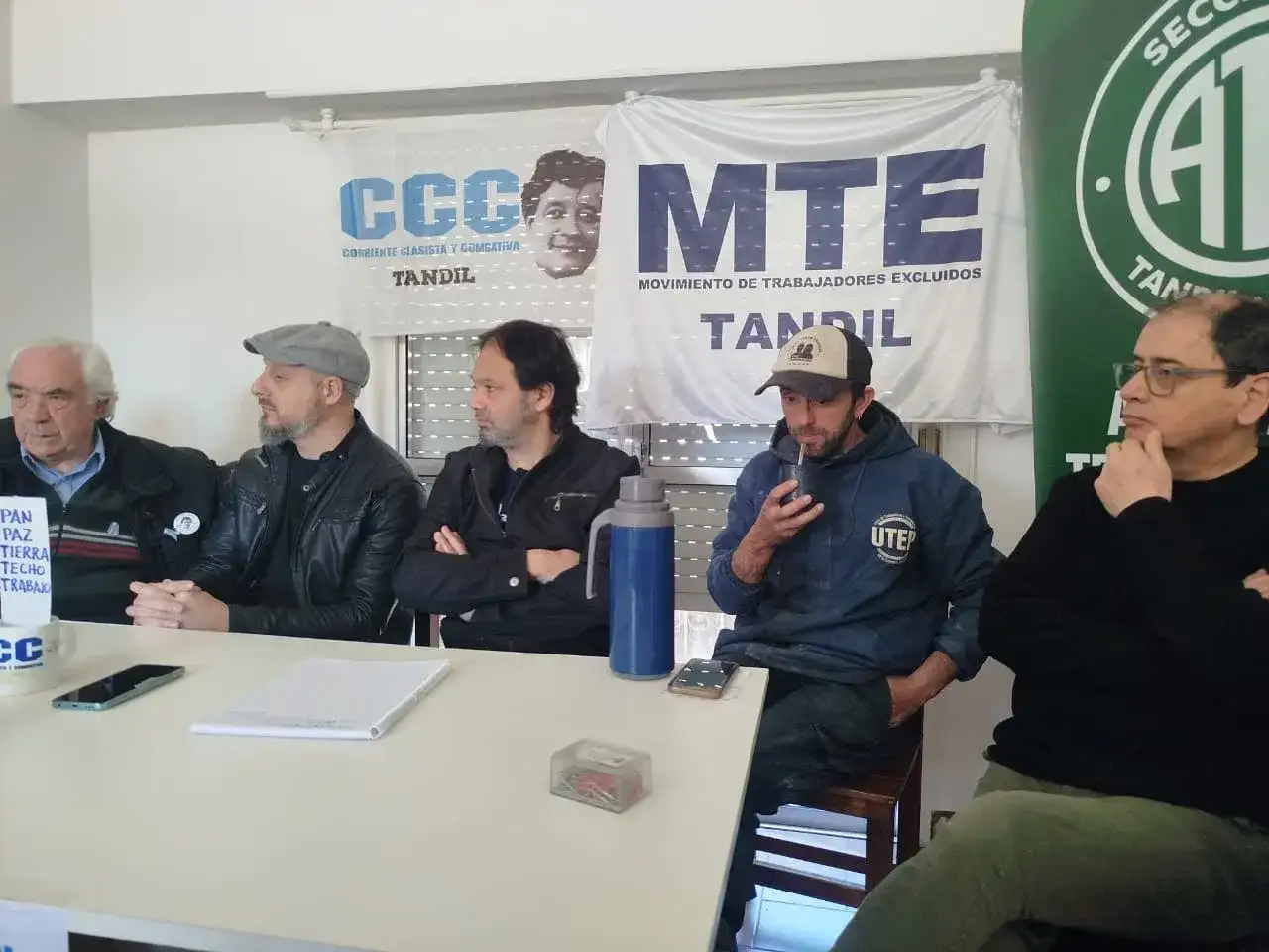 La conferencia de prensa se desarrolló en la sede de ATE.