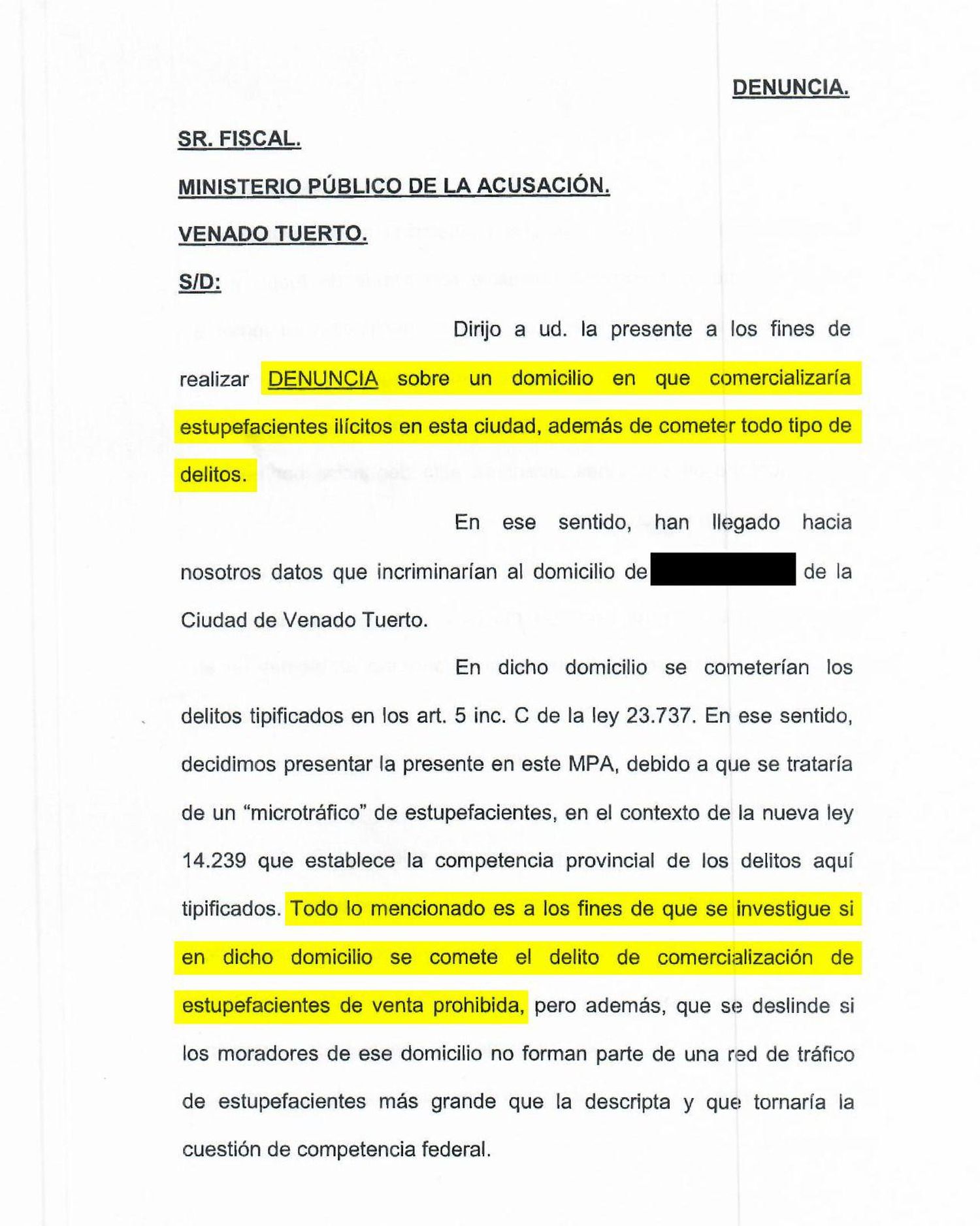Denuncia Di Gregorio
