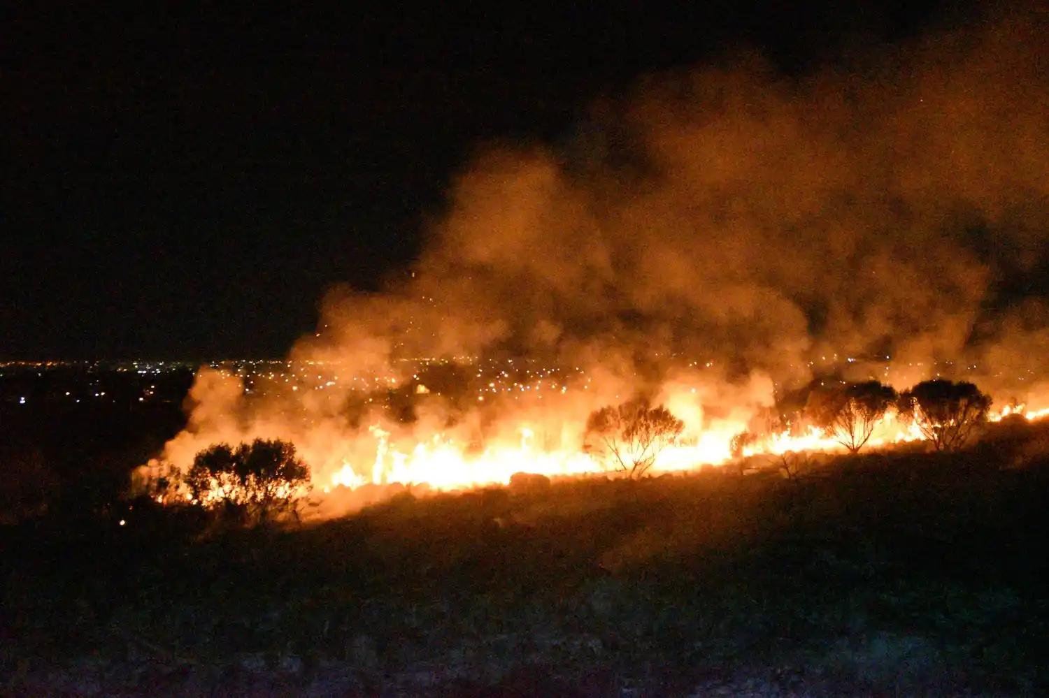 Las llamas se propagaron por el cerro entre pastizales y malezas, sin consecuencias en las viviendas de la zona.