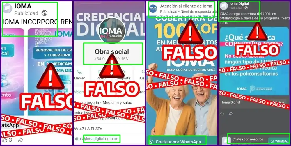 posteos falsos que se hacen pasar por IOMA