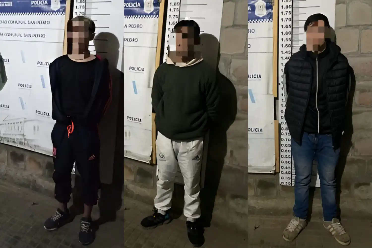 Los tres aprehendidos fueron trasladados a la Comisaría.