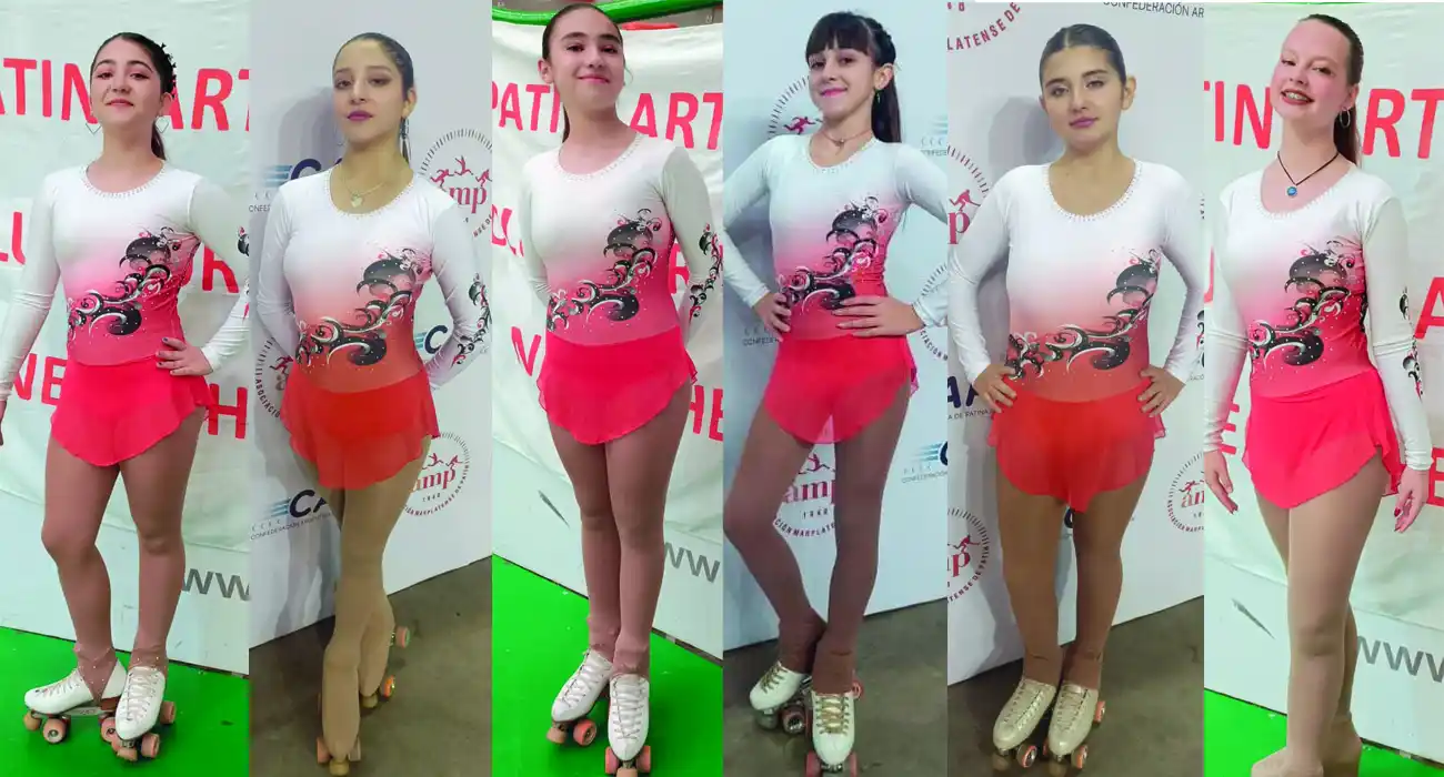 Las patinadoras representantes de Club Huracán