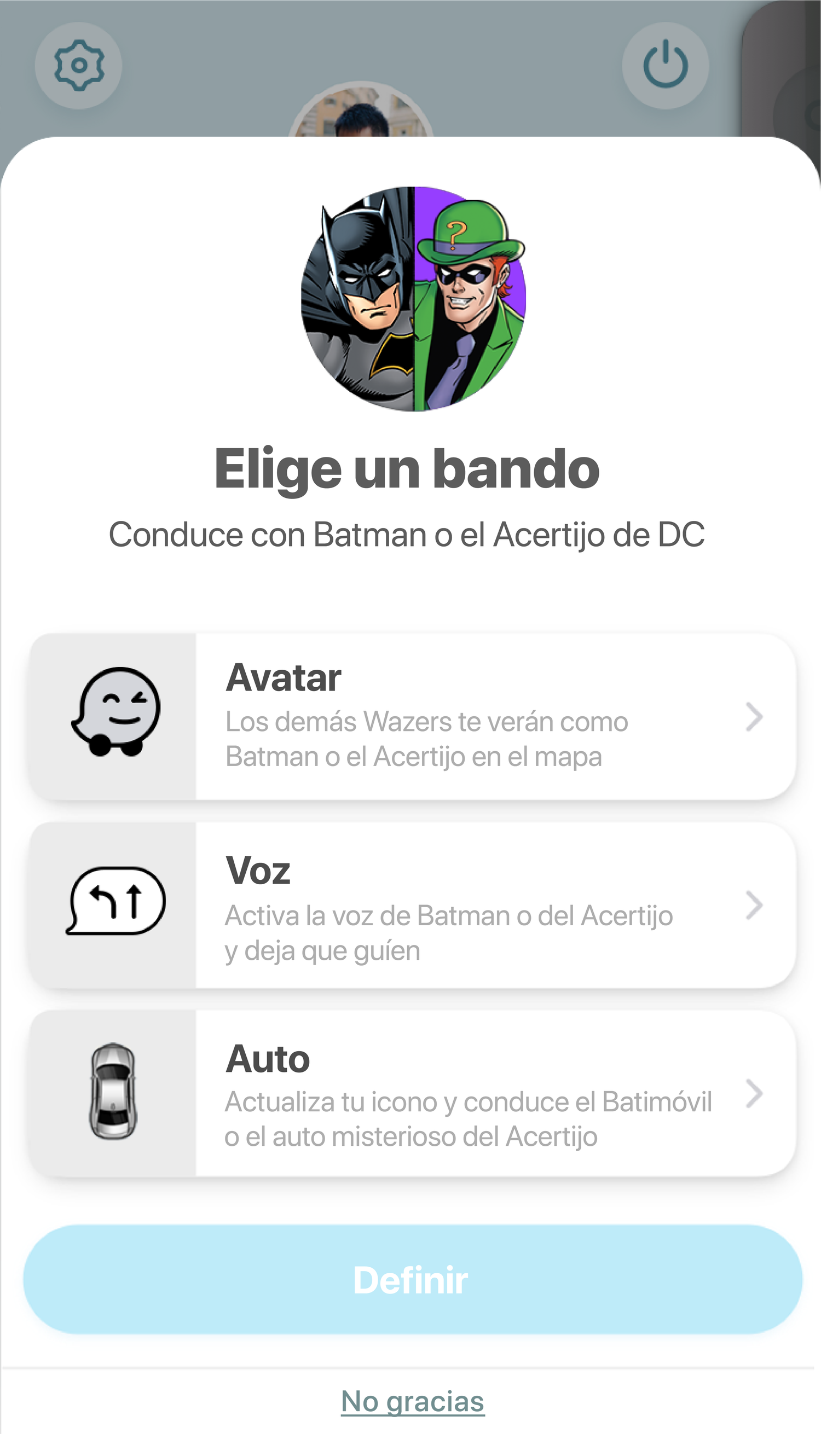 Subí al Batimóvil y recorré las calles con ayuda de Batman y El Acertijo en Waze