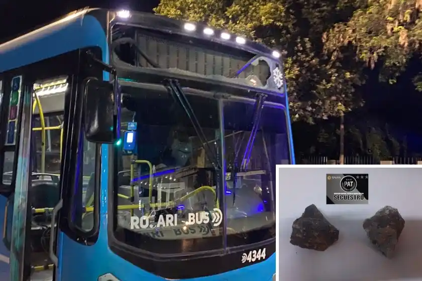 Dañó un colectivo a piedrazos, intentó escapar y quedó detenido