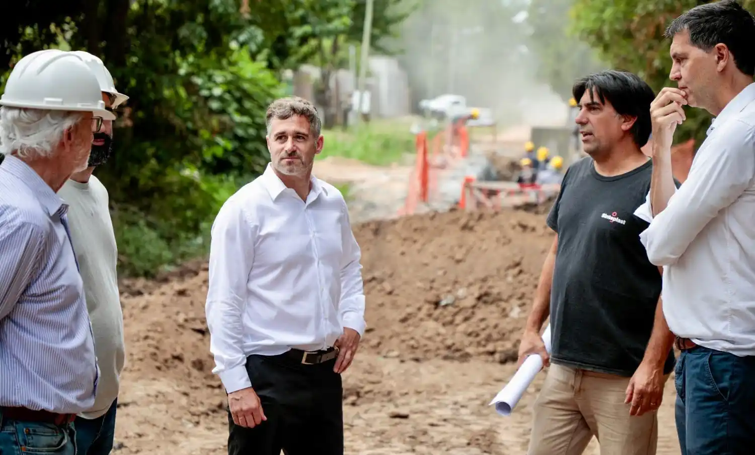 Achával supervisó una obra hidráulica clave para evitar anegamientos en Pilar