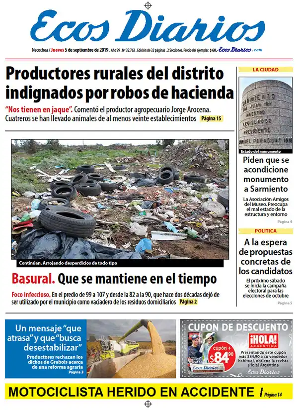 Tapa del 5 de septiembre de 2019