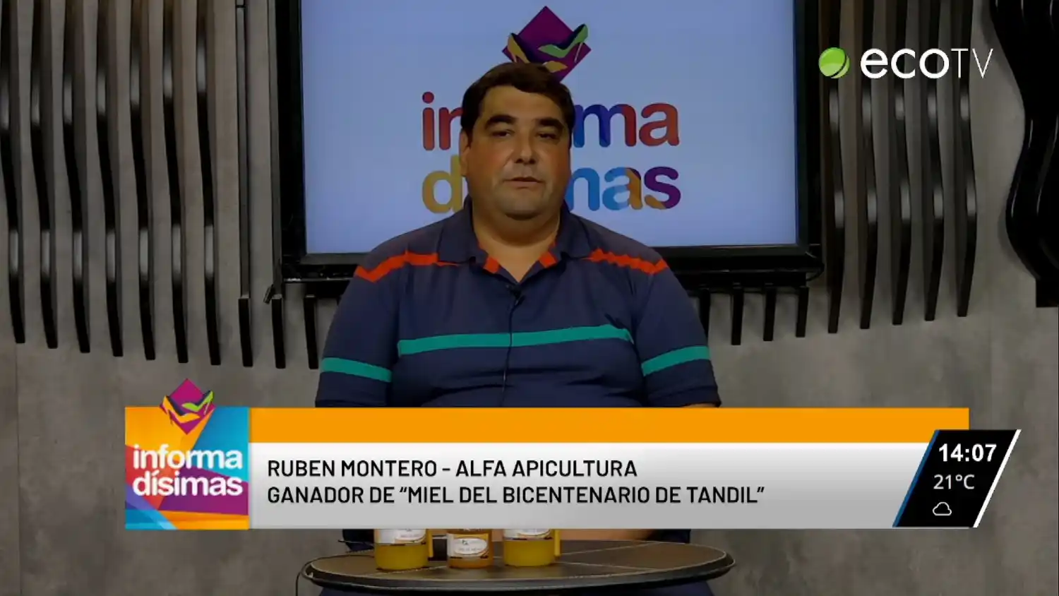 Rubén Montero, ganador de "Miel del bicentenario de Tandil" en Informadísimas