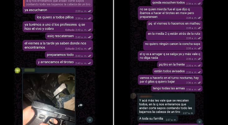 Alumnos de un colegio de Campana organizaron un tiroteo escolar por WhatsApp