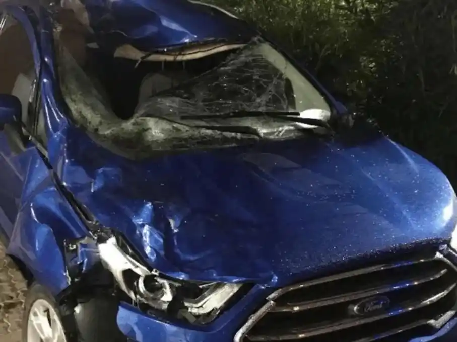 Así quedó el vehículo en el que viajaban.