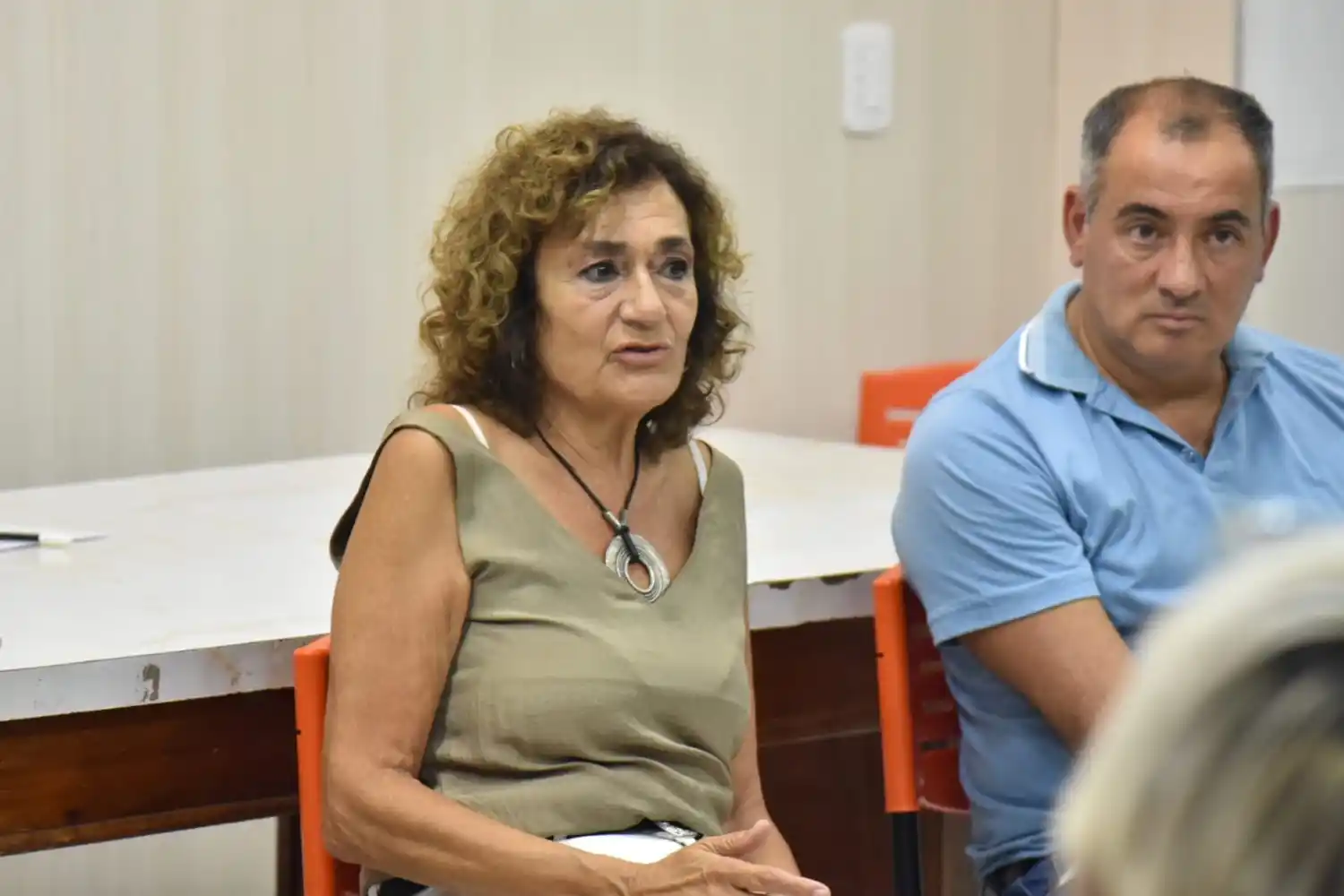 Virginia Franganillo, junto a Claudio de los Santos, secretario general de la CGT Gualeguaychú