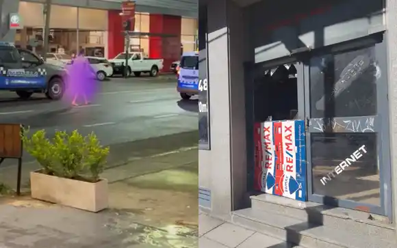 Video: Irrumpió en una vivienda, rompió vidrios en un local y caminó desnudo por la calle en Vicente López