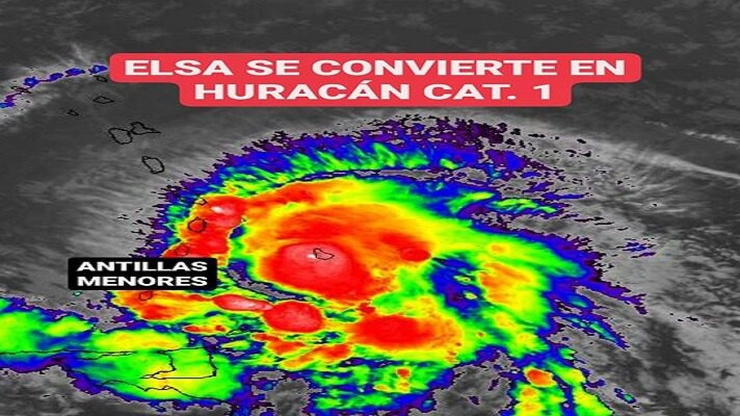 ¡ELSA SE CONVIERTE EN HURACÁN! Se acera a las Antillas Menores a 120 kilómetros por hora
