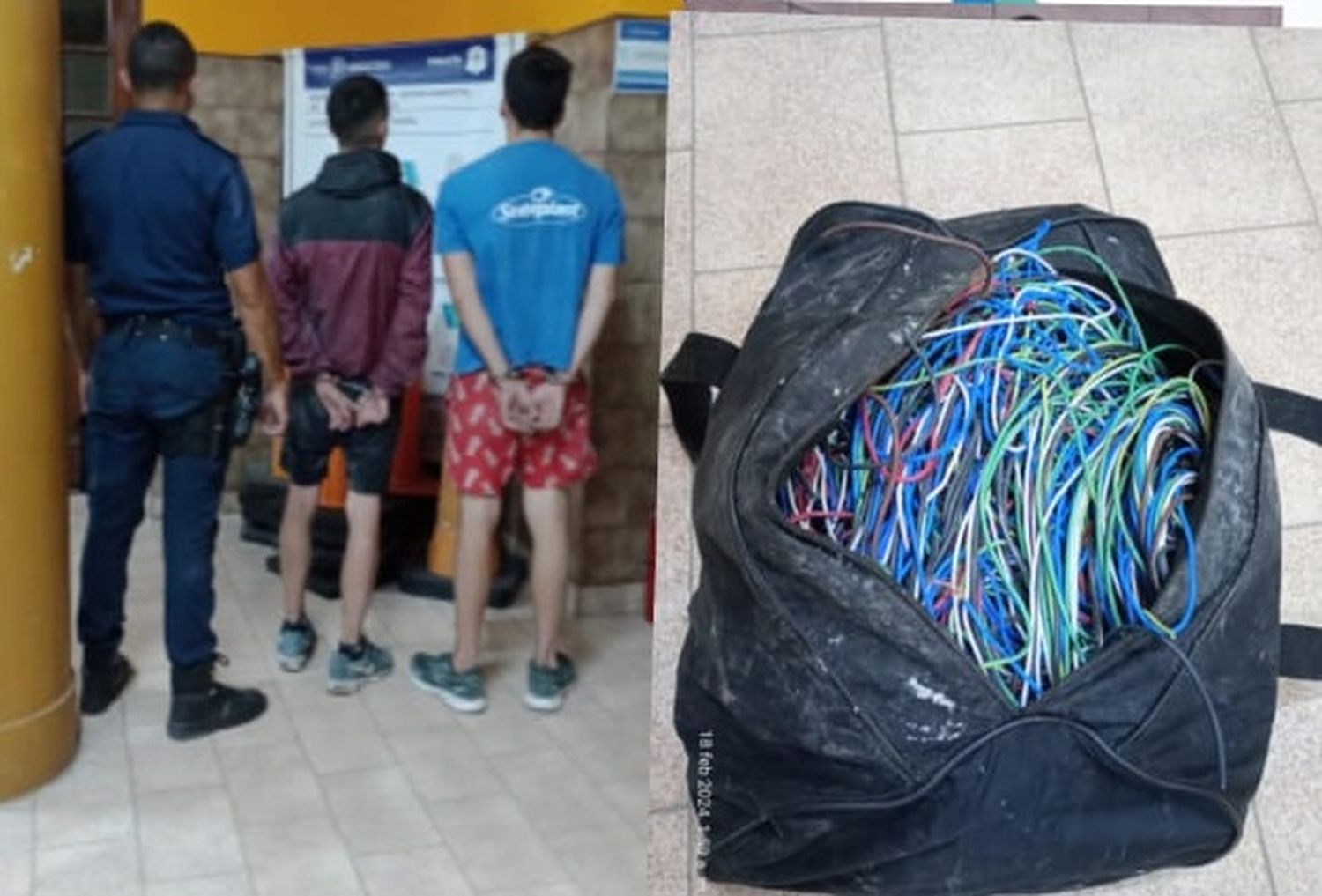 Robo infraganti: los atraparon robando cables de una obra en construcción