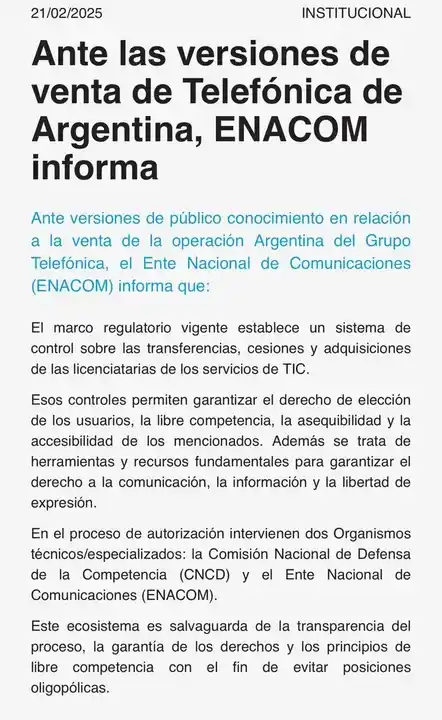 comunicado enacom