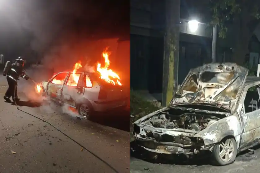Incendiaron un auto en zona oeste.