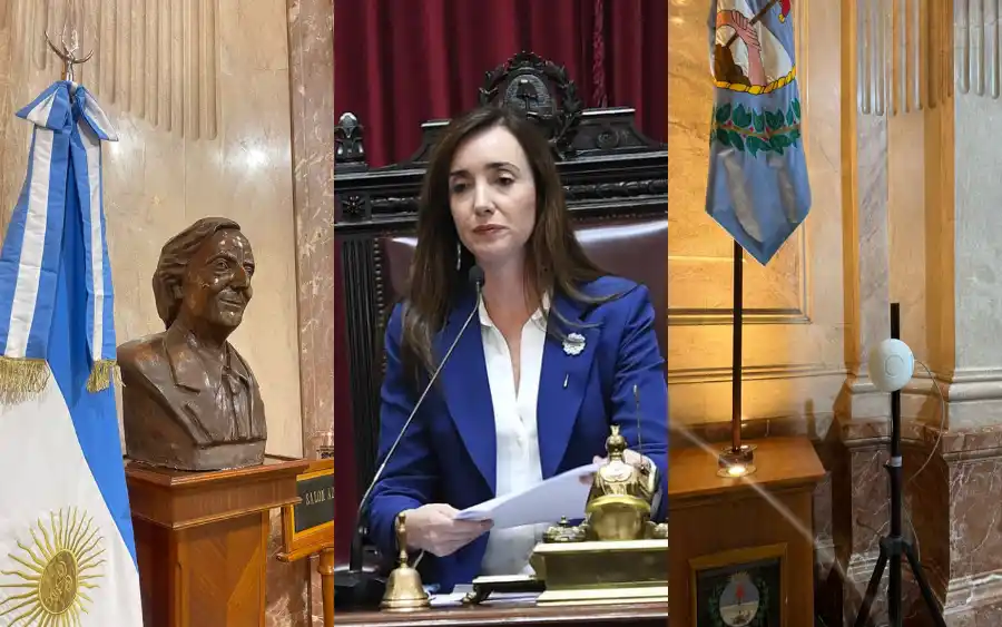 Villarruel ordenó retirar el busto de Kirchner en el Senado