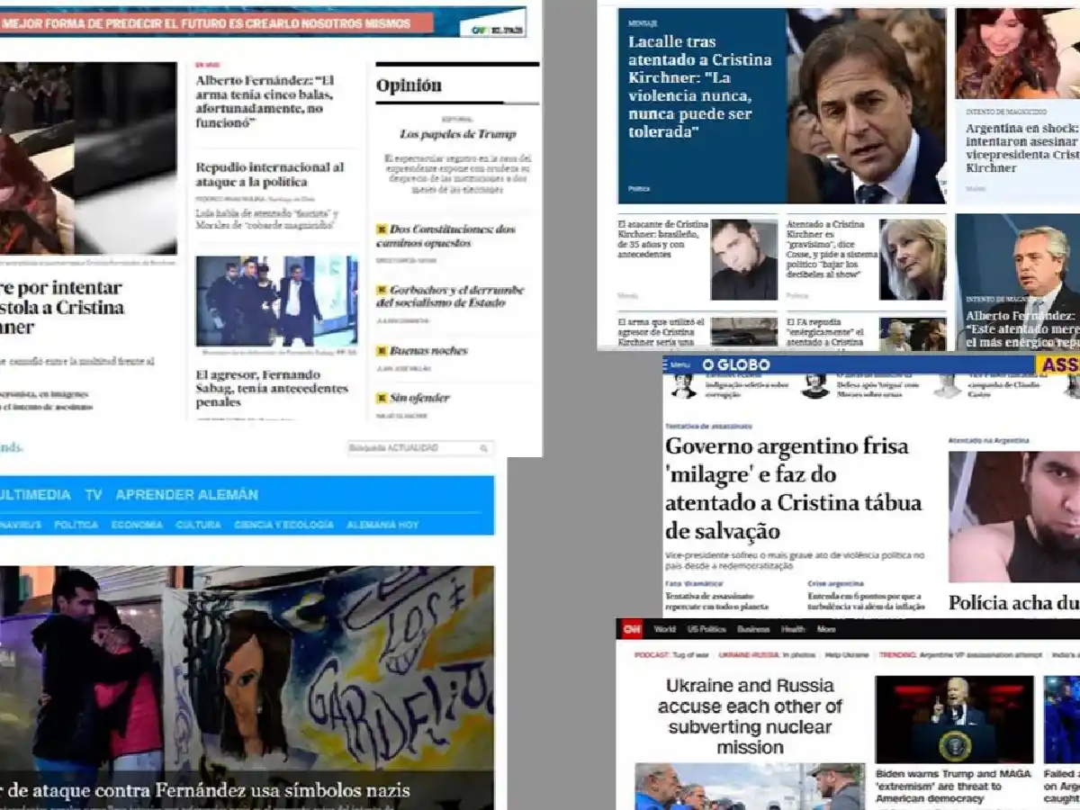 Cómo reflejaron los medios del mundo el atentado a Cristina Kirchner