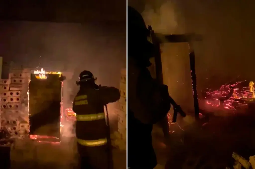 Se incendió una vivienda en construcción de Rafaela: se quemaron maderas, tarimas y un colchón