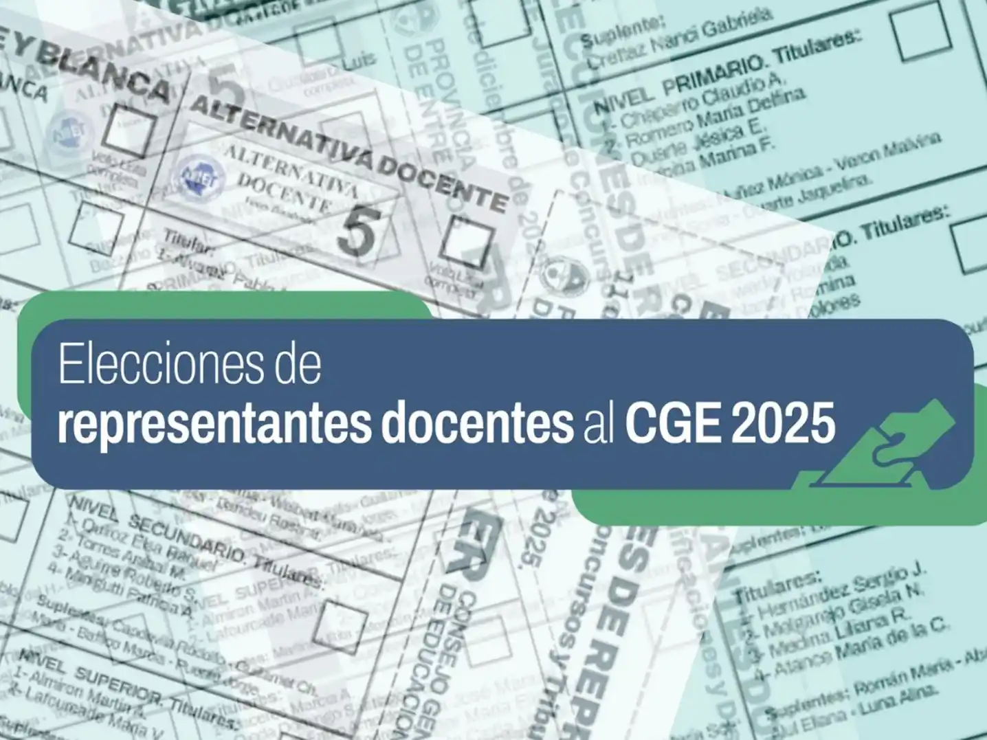 Con la incorporación de la Boleta Única Papel se desarrollarán las elecciones de representantes docentes en el CGE