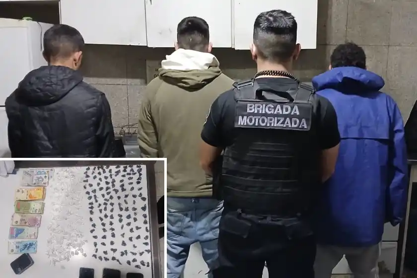 Cinco detenidos con cocaína.