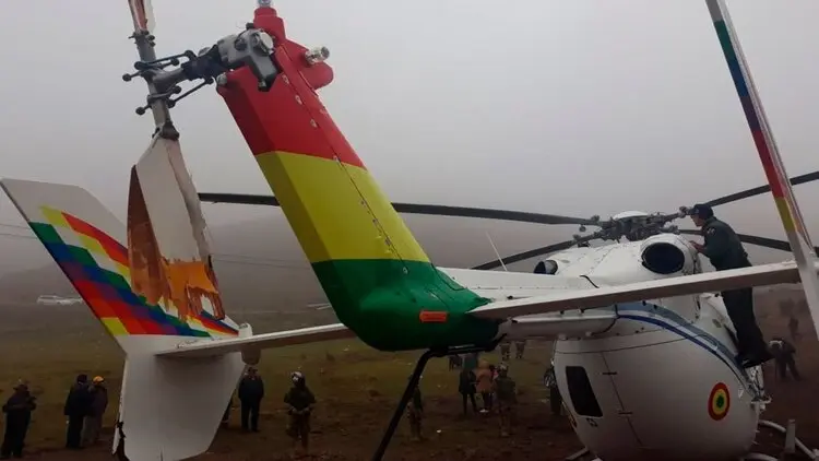 El helicóptero en el que iba Evo Morales cayó desde 15 metros de altura
