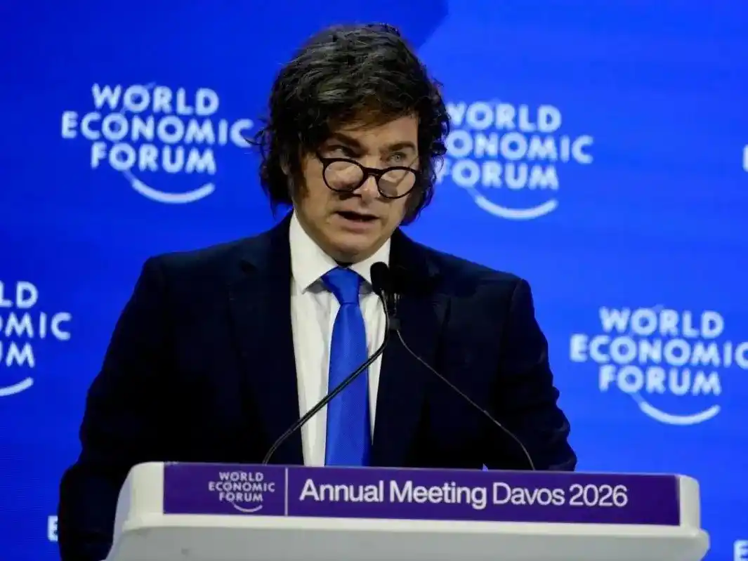El Presidente Javier Milei en Davos 2026.