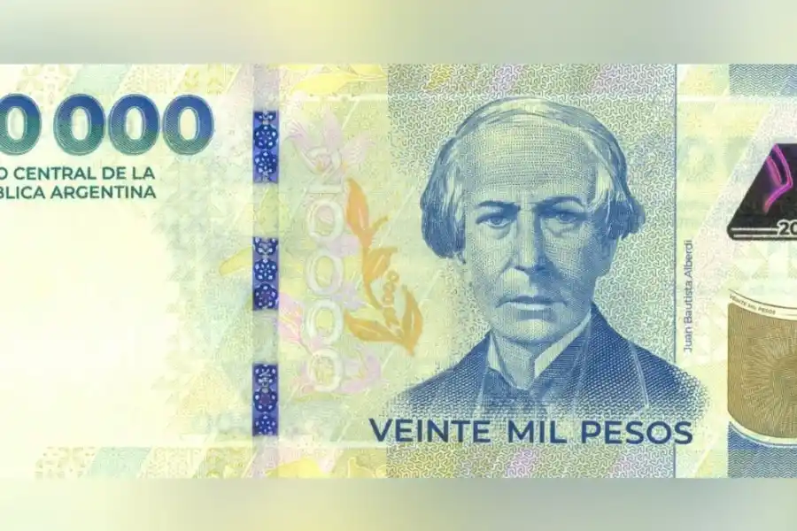 Presentaron el nuevo billete de $ 20.000 con la imagen de Alberdi, ¿cuándo comenzará a circular?