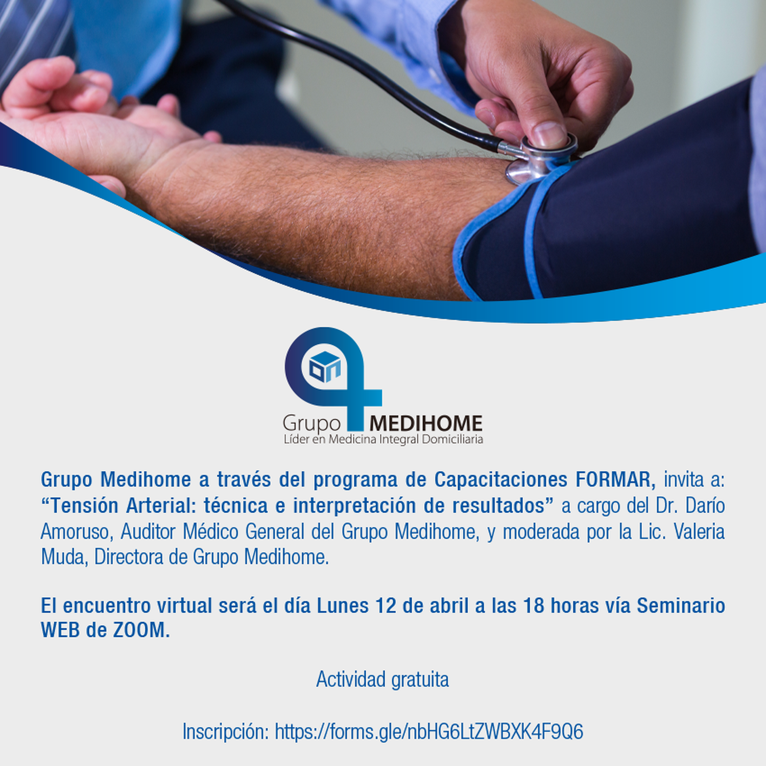 Medihome convoca a una charla gratuita online sobre hipertensión