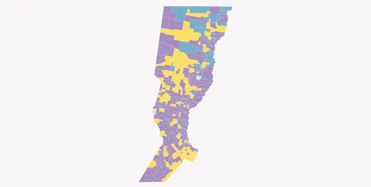 Así quedó el mapa de la provincia de Santa Fe tras las PASO.