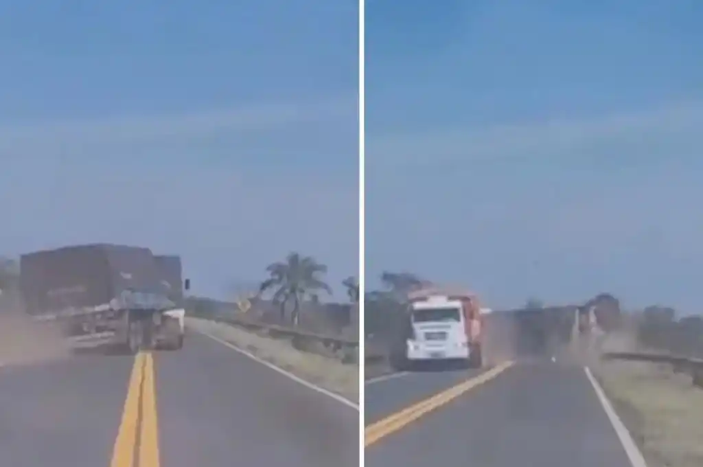 Una imprudencia al volante terminó en el vuelco de un camión en Corrientes