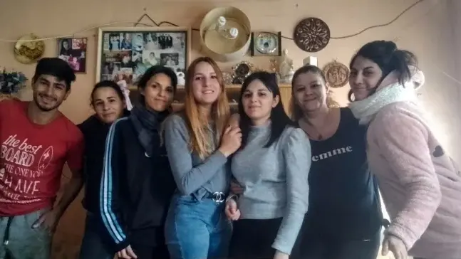 Adriana con sus hijos