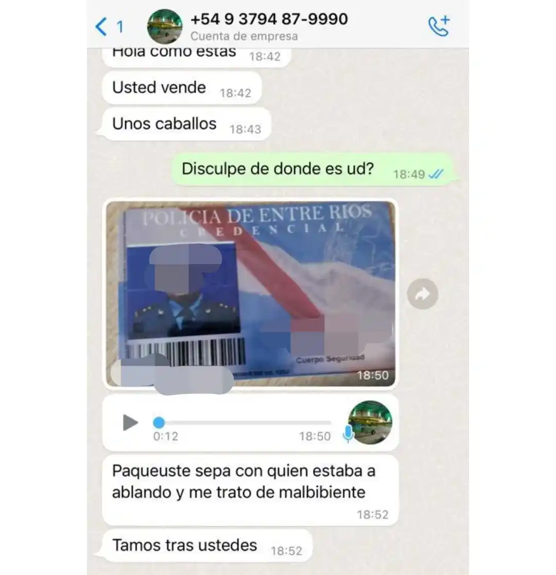 Falsos funcionarios policiales realizan estafas a través de Whats App