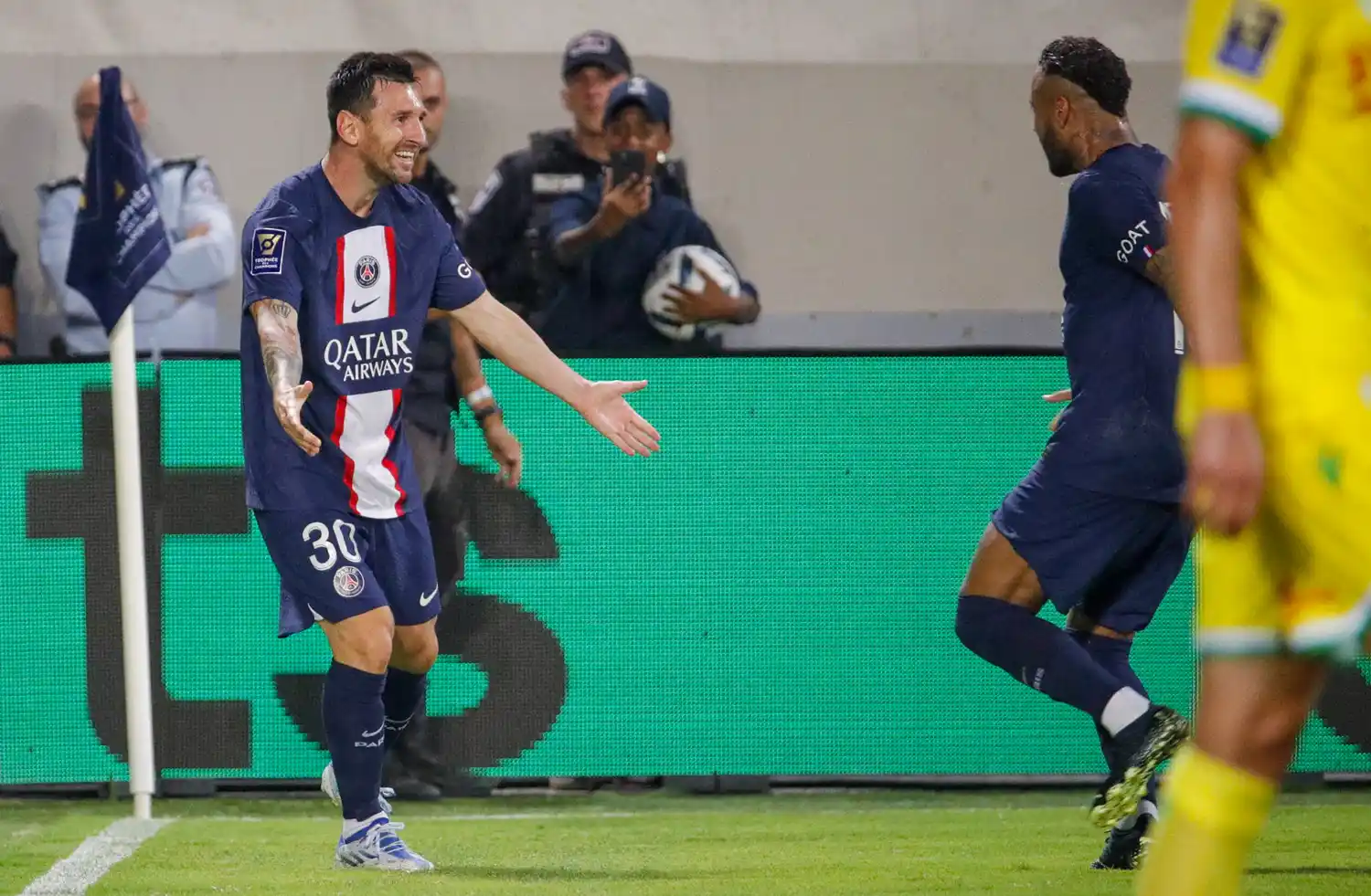 Messi festeja su gol en Tel Aviv.