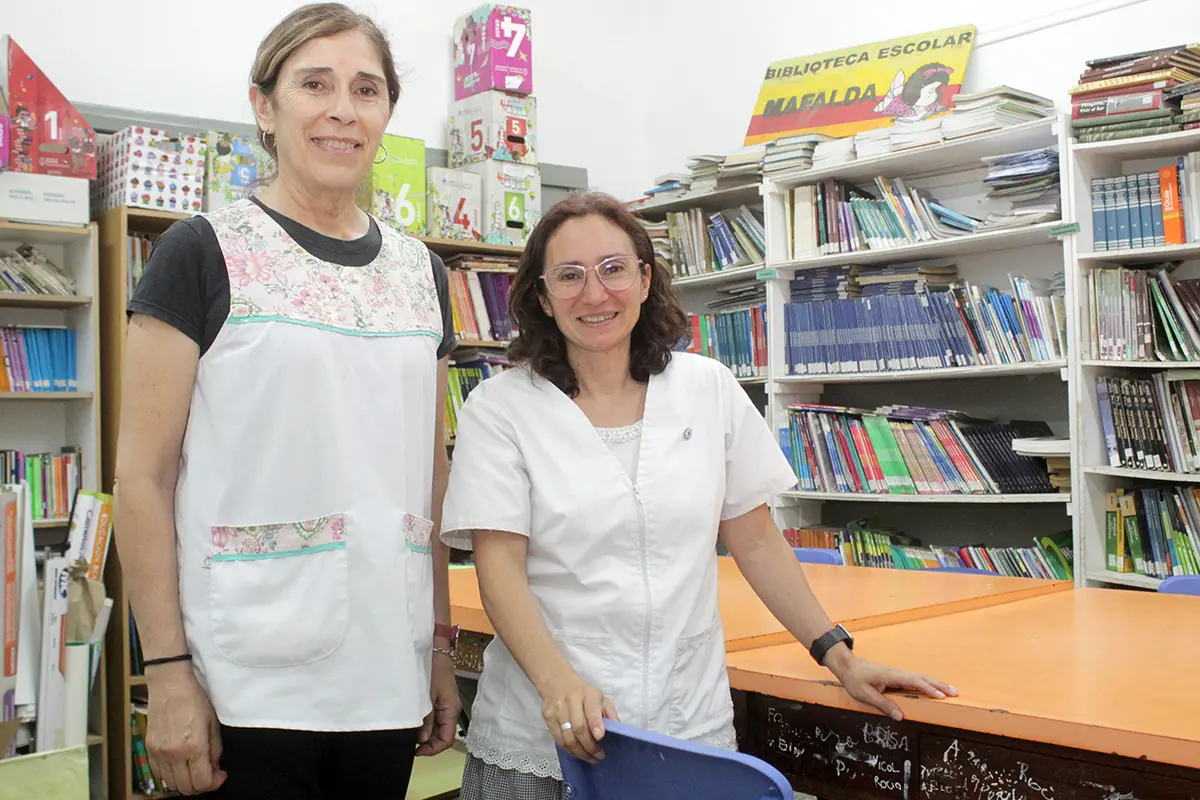 Equipo directivo. Ana Claudia Bustamante y Adriana Zampallone de la Escuela Nº 40