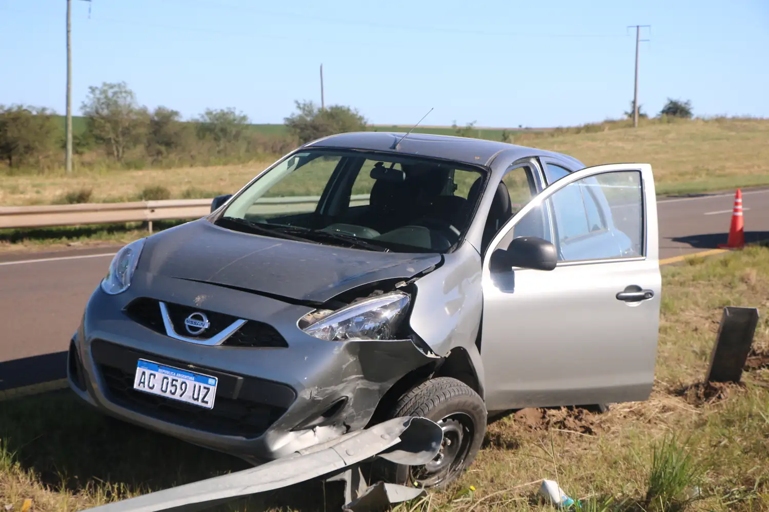 Despiste y choque en Ruta 14 a la altura de Gualeguaychú