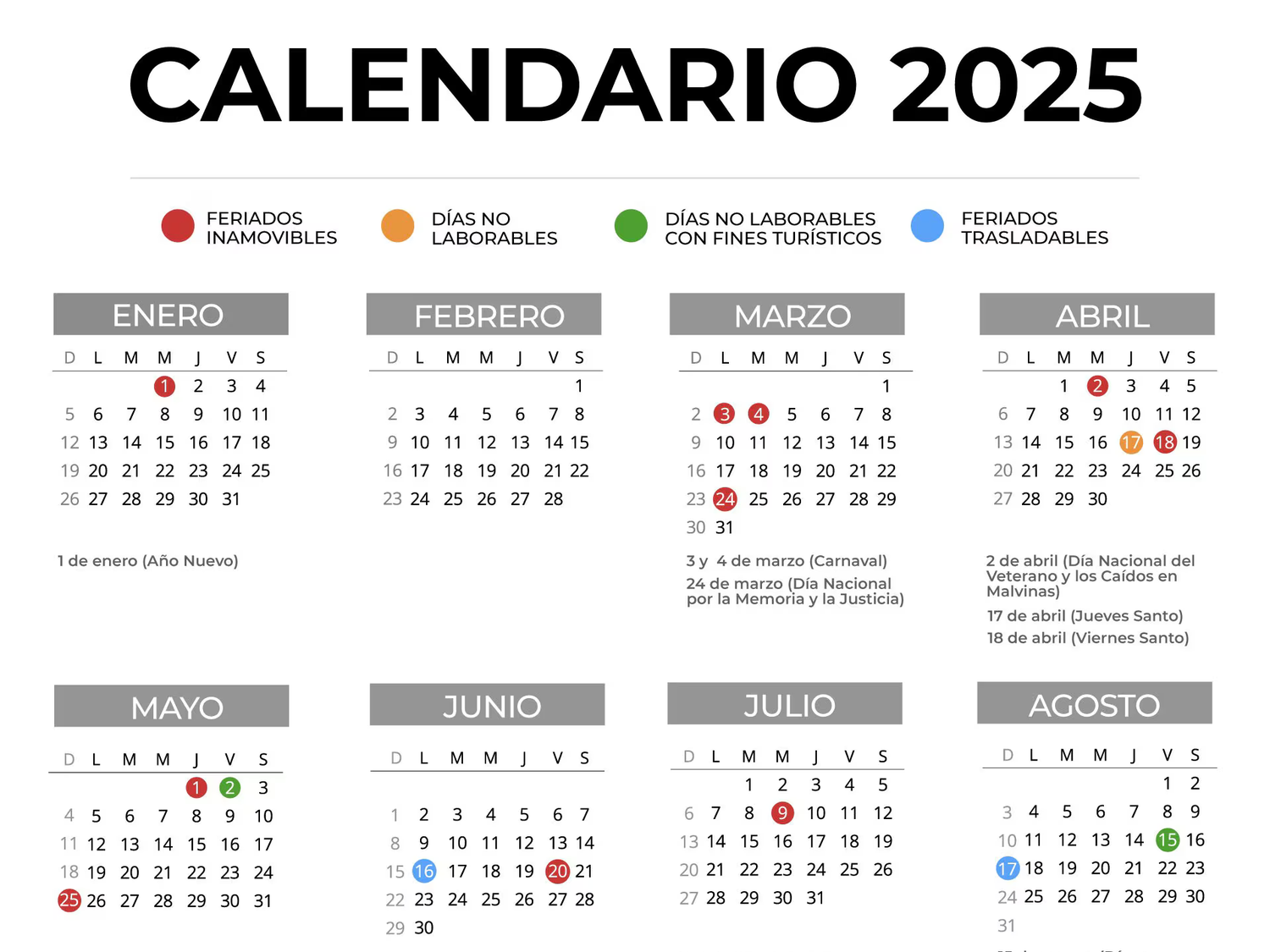 Qué pasa con el feriado del lunes 24 de marzo, según la ley
