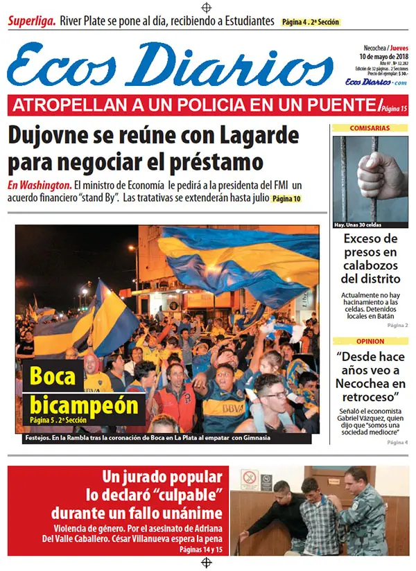 Tapa del 10 de mayo de 2018