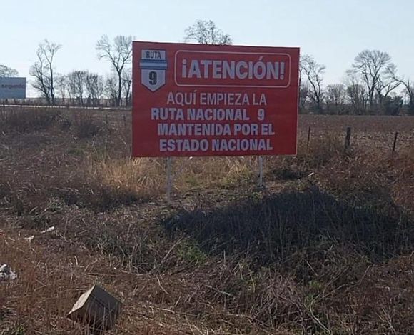 Rutas nacionales sin mantenimiento en la provincia: señalizan con carteles “por el estado" en que se encuentran