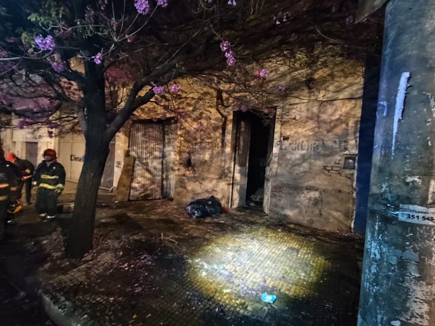 La zona del incendio