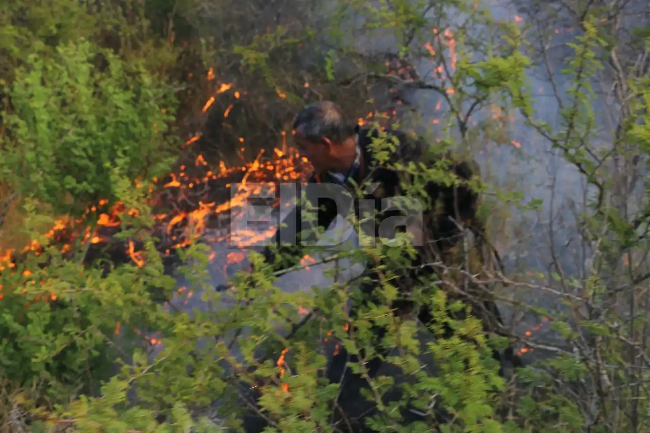 El día más caluroso del año, en medio del fuego: arduo trabajo de los bomberos de Gualeguaychú
