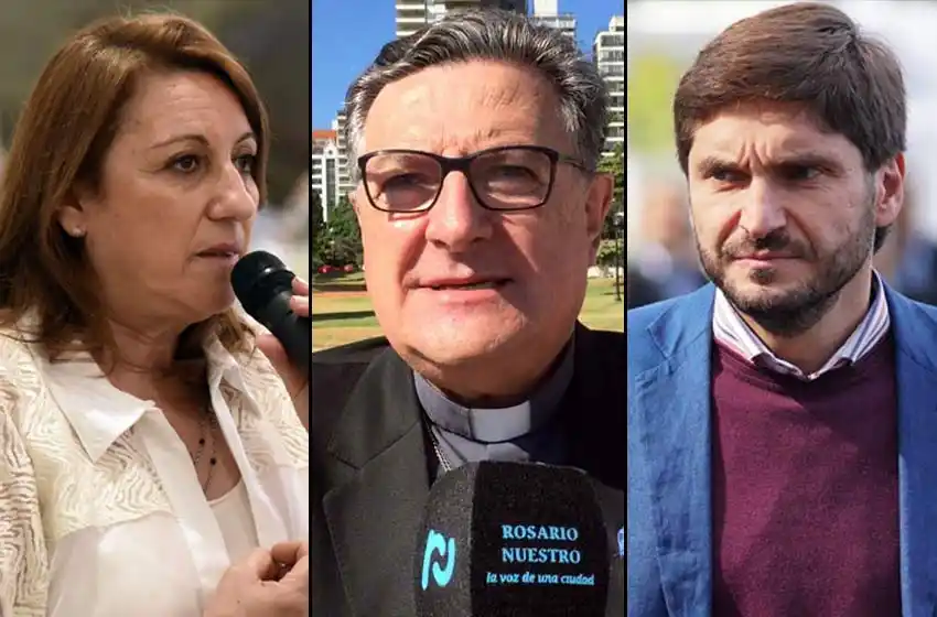 Pullaro, Mónica Fein y el arzobispo Eduardo Martín se solidarizaron con el padre Núñez