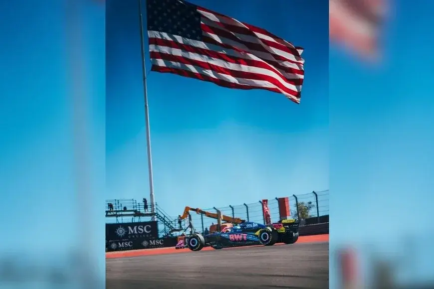Franco Colapinto en Austin, Texas, con su Alpine. Foto: Alpine F1 Team en redes