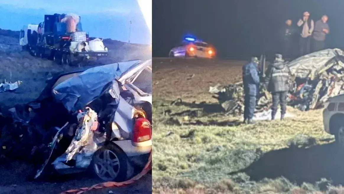 Un padre y su hijo murieron en un choque frontal contra dos camiones en la Ruta Nacional 3