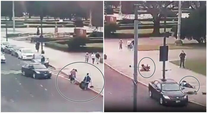 La Plata: iba manejando con el celular en la mano y atropelló a dos mujeres que barrían la vereda