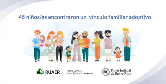 En Entre Ríos 45 niñas/os encontraron un vínculo familiar adoptivo