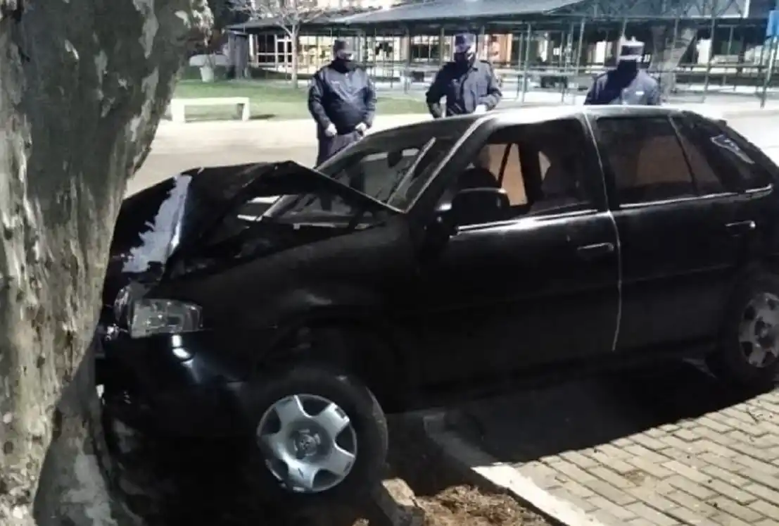 Circulaba borracho en plena Costanera y terminó incrustado contra un árbol