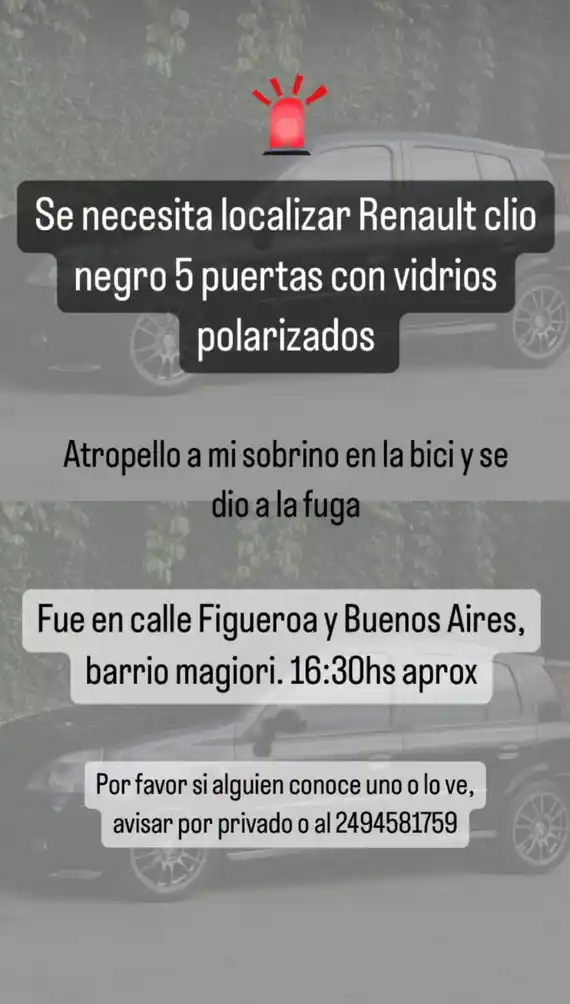Intentan dar con el conductor del vehículo que atropelló a un nene de 14 años y huyó